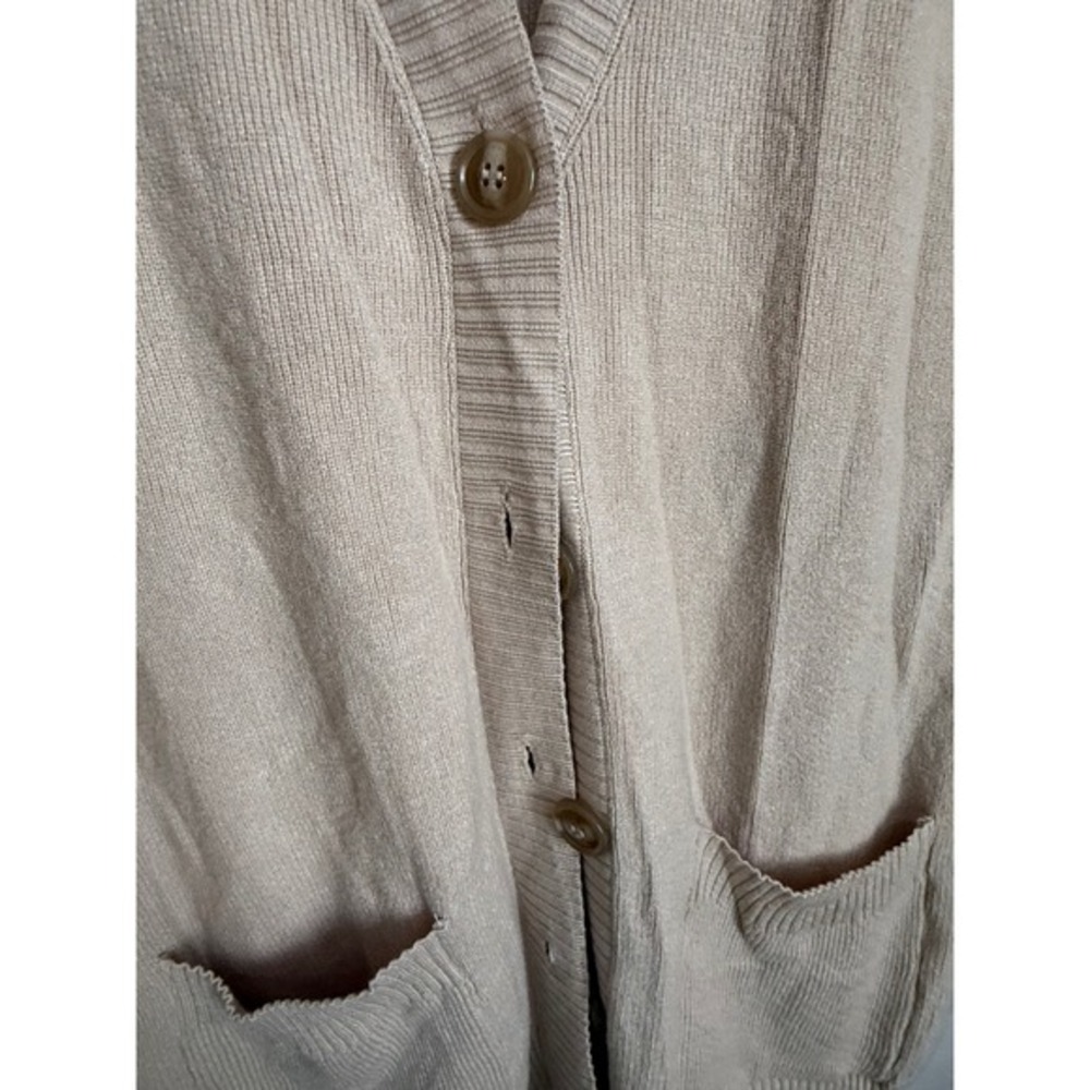 PINQUE Design Studio Knit Vest Cardigan Beige XXL Sleeveless‎ Front Pockets - Picture 3 of 6